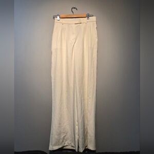 Pretty Polly Women's Flare Cut Baggy Off White Pants | Size Medium